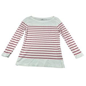 Vineyard Vines Women White Long Sleeve T-Shirt S striped‎